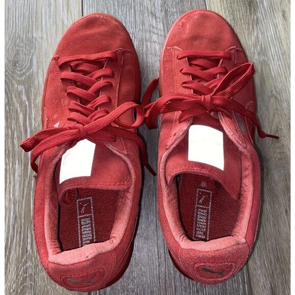 PUMA Suede Classic Mono Women's US Size 9.5 Iced High Risk Red Sneaker Shoes - Picture 8 of 10